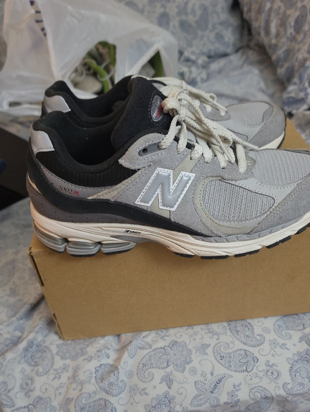New Balance Men's Grey Mesh & Suede Athletic Sneakers